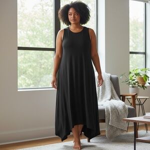 STYLUS Sleeveless Asymmetrical Black Dress